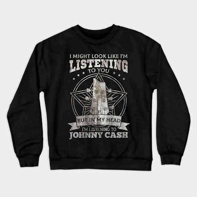 Johnny Cash Crewneck Sweatshirt by Astraxxx